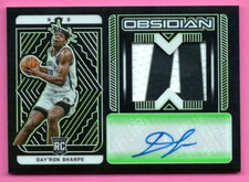 2021-22 OBSIDIAN GREEN ROOKIE PATCH AUTO RPA 24/25 DAY'RON SHARPE RPA NETS
