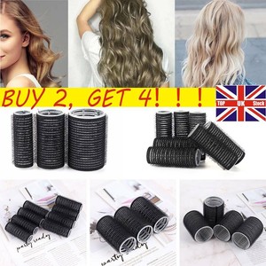 Multi Size Black Large Self Grip Hair Rollers Diy Hairdressing
