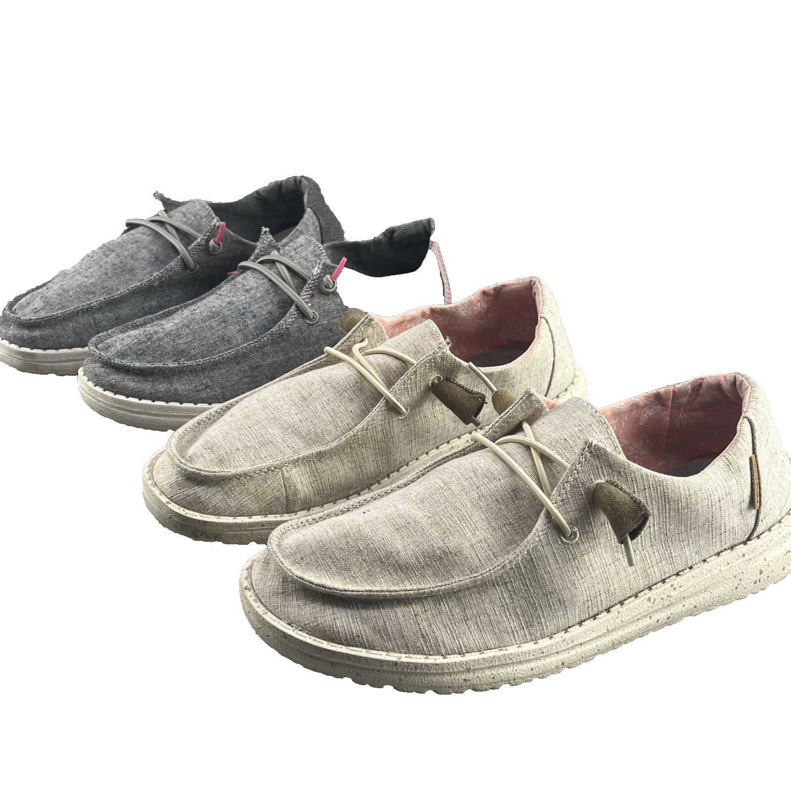 Hey Dude Wendy slip on LOTTO di 2 scarpe mocassino donna 7 grigio boho spiaggia casual