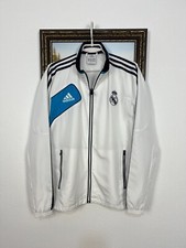 Vintage Adidas Real Madrid Football Jacket Soccer Track Top White Mens Size M