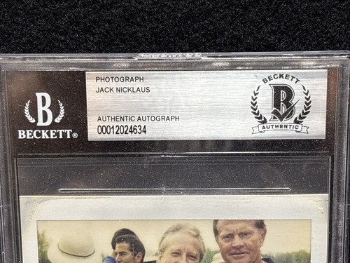 1994 JACK NICKLAUS AUTOGRAPH SIGNED 4x4 PHOTO BECKETT SLAB HOF PGA GOLF BAS COA - Picture 3 of 10