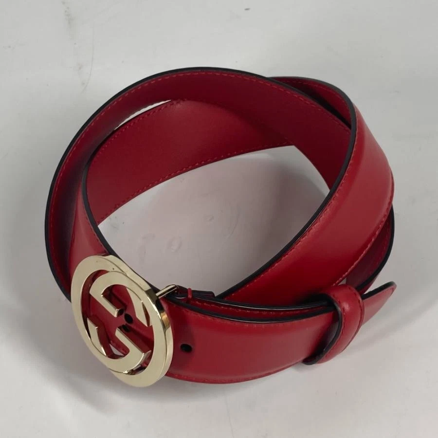 GUCCI Ceinture Emboîtable G Accessoire GG Doré Femme Cuir Taille 100cm x 3,6cm