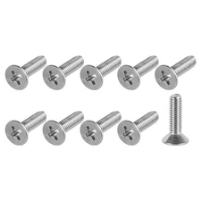 50Pcs M4*14 Flat Head Machine Screw 304 Stainless Steel Phillips Cross Screw