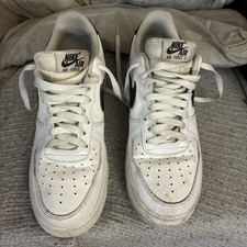 Nike Air Force 1 Low '07 White Black Pebbled Leather Mens Size 9 CT2302-100