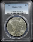 1934-P $1 Peace Silver Dollar PCGS AU 58