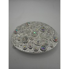 Western Ladies Large Oval Belt Buckle with Rhinestones