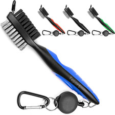   Golf Club Brush and Club Groove Cleaner 2 Ft Retractable Zip-Line Aluminum Car