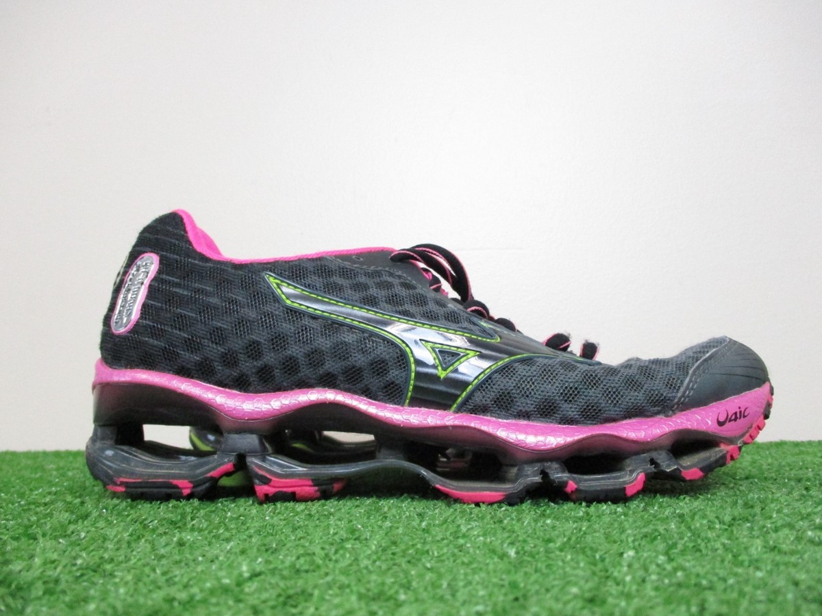 Mizuno Wave Prophecy Shoes Womens 7 Black Pink Road Track Speed