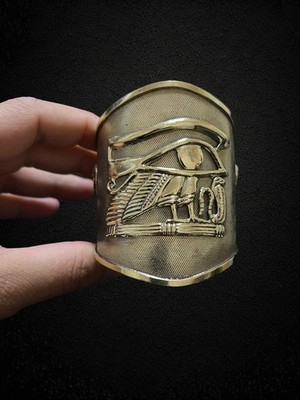 Eye of Horus Brass Bracelet Ancient Egyptian Protection Cuff