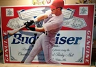 Vintage 1996 Budweiser Baseball Metal Sign — Anheuser-Busch Beer — 25x33