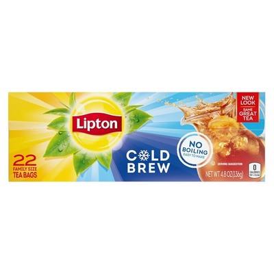 Lipton Cold Brew Iced Tea Bags, Family Size Zero Calories, Easy -  22 Total Tea