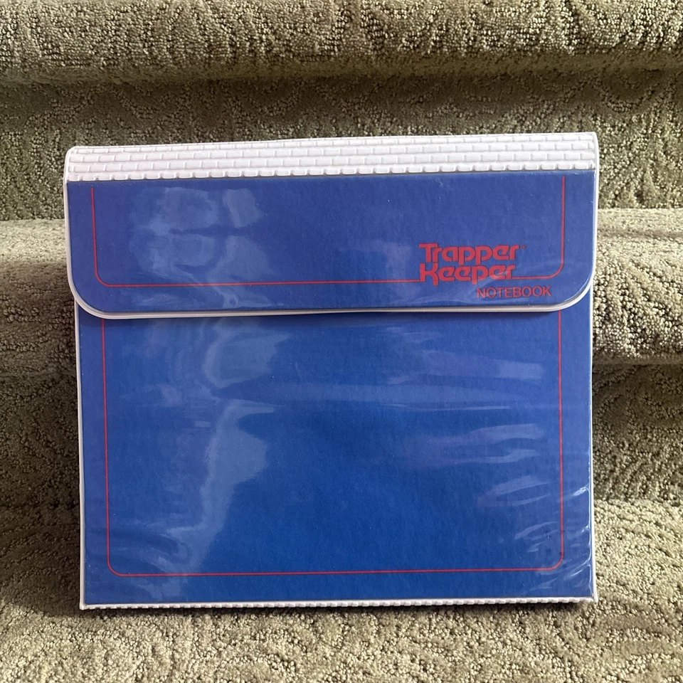 Carpeta Mead Trapper Keeper vintage años 80 azul rojo ribete NOS 90’s Foto 4 de 4