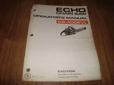 Vintage Echo Chain Saw Operators Manual CS-400EVL 898 571-1453 1