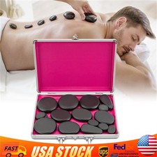 18pcs Hot Stone Basalt Hot Stones Set Massage Natural Hot Rocks with Heater Box