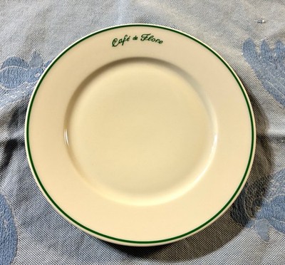 Cafe de Flore Paris,  7-3/8'' Diameter Salad Plate + Matchbook & Card -- NEW!