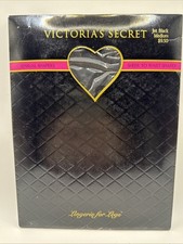 Vintage Victoria Secret Sensual Shapers Sheer To Waist Jet Black M Pantyhose