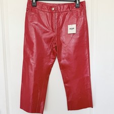 NWT Vintage MOSCHINO JEANS Red High-Shine "Archive" Trousers - IT 42 US 6/8 