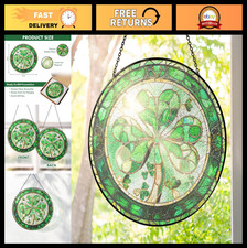 St. Patrick's Day Stained Glass Suncatcher - 8" Irish Decor  Gifts for Family,