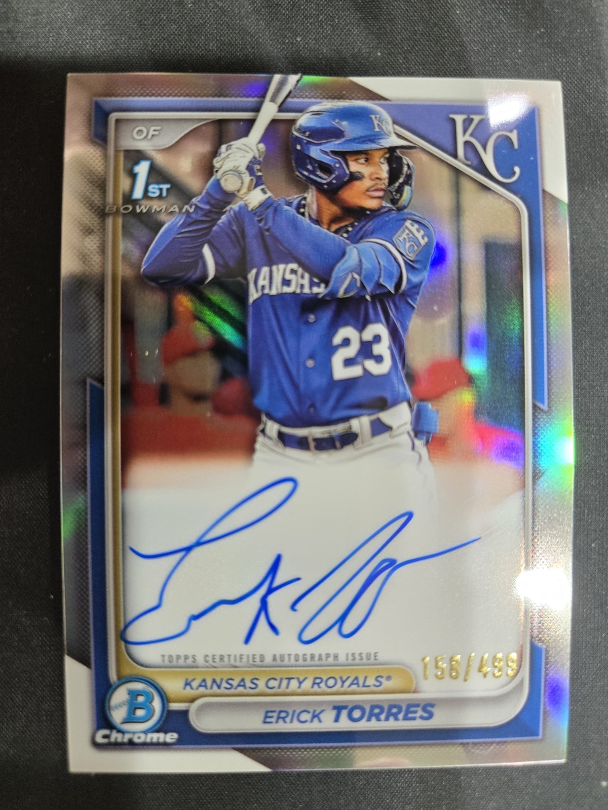 2024 ERICK TORRES BOWMAN CHROME ROOKIE REFRACTOR AUTO  CARD #CPA-ET #499 ANGELS