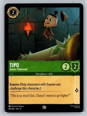 Disney Lorcana TCG Tipo Junior Chipmunk 89/204 Set 8 Archazia Evasive Common