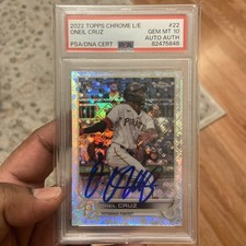 2022 Topps Chrome Logofractor Oneil Cruz Rookie RC Auto #22 PSA 10 