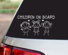 Children on Board Car Sticker, Vinyl Bumper Sticker, Waterproof Decal, Car/Van