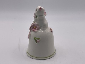 1984 AVON Porcelain Bunny Rabbit Bell with Pink Flowers ~ Weiss Brazil Vintage!