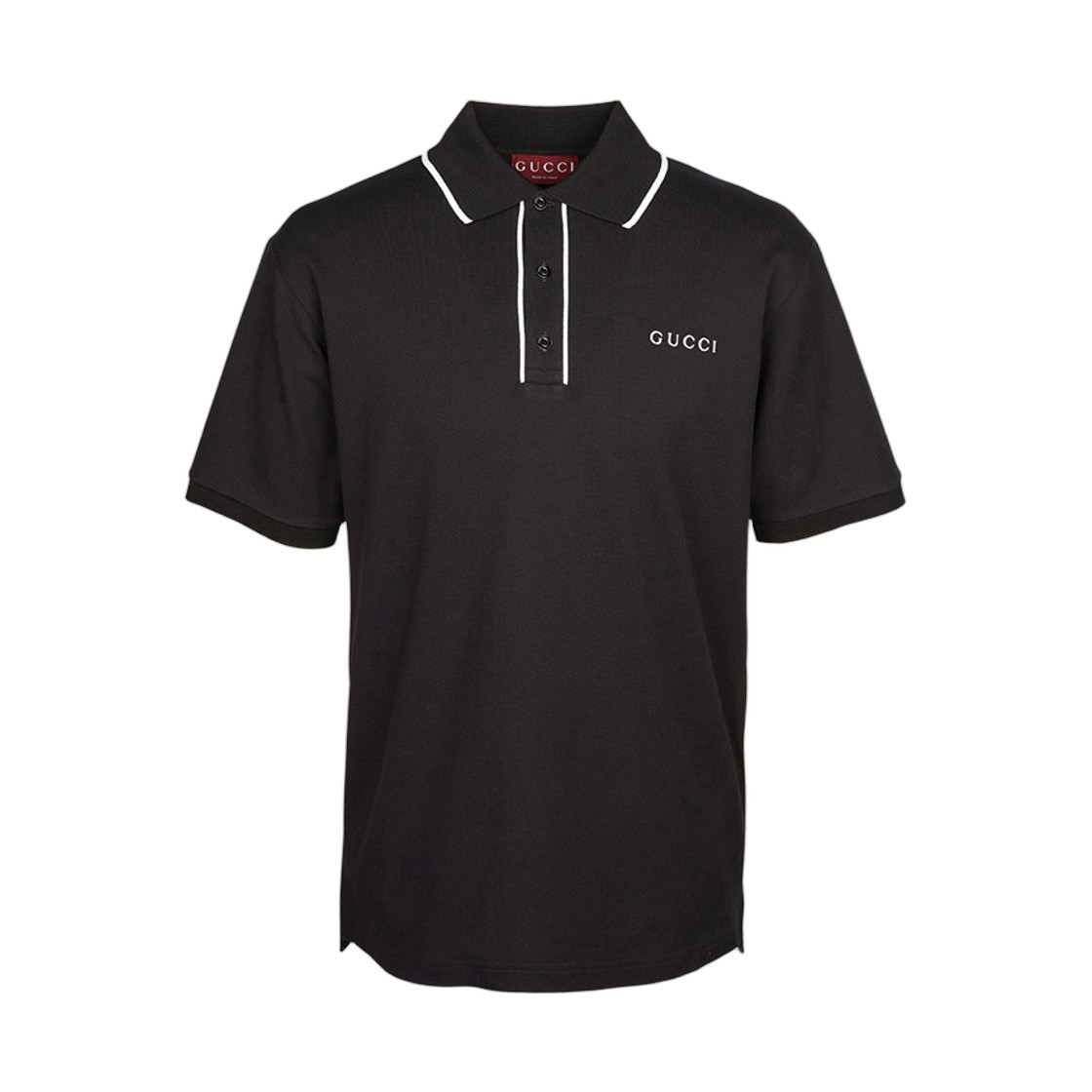 Gucci Short Sleeve Collar T-Shirt Black