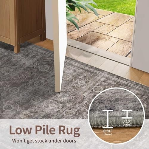 Area Rugs 5x7 for Living Room Bedroom, Grey 5' x 7' (Rectangular) Taupe/Grey