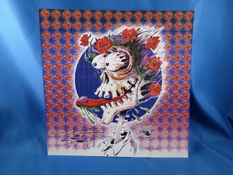 GRATEFUL DEAD STANLEY MOUSE Signed #d  BLOTTER ART skeleton 70s Autograph skull
