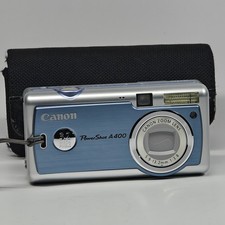 Canon PowerShot A400 Digital Camera Blue 3.2MP 2.2x Zoom Retro Digicam + Case