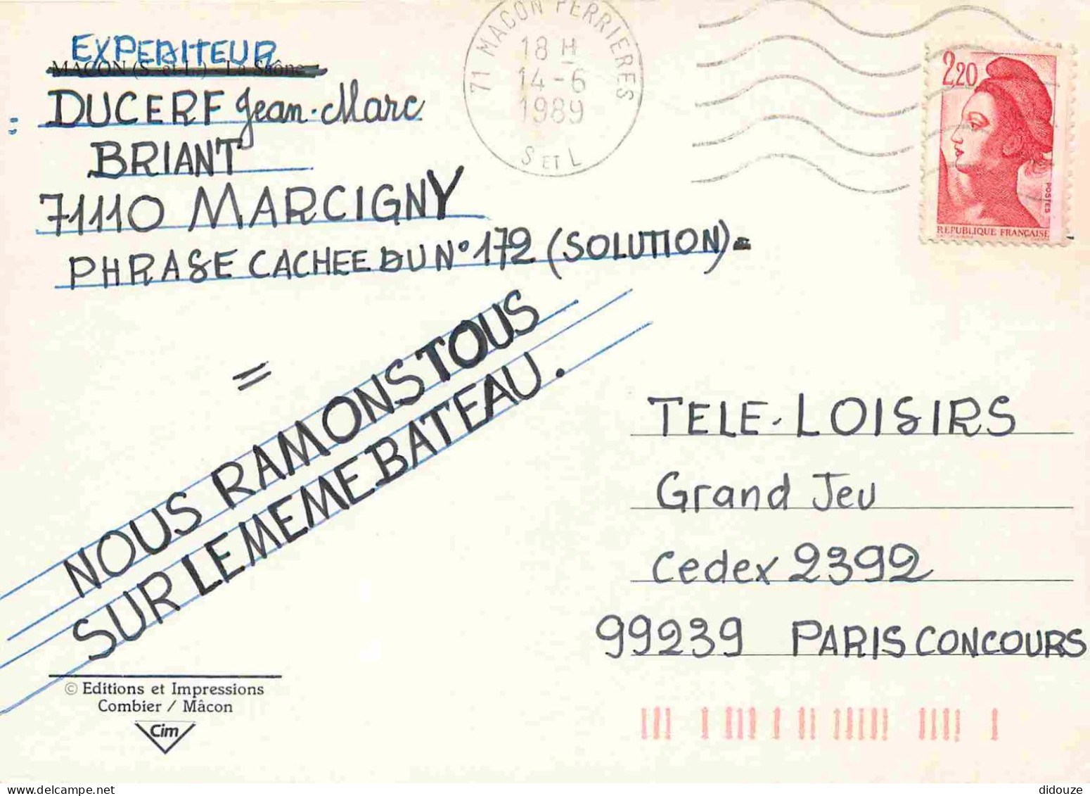 Postcard - 71 - Macon - La Saone et le Pont Saint Laurent - CPM - See Scan thumbnail 2