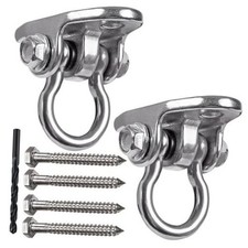 2 Sets of Stainless Steel Swing Hanger 180  Swivel Swing Hook, 1500 2.6 inches
