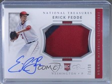 2018 National Treasures Rookie Materials Signatures 78/99 Erick Fedde Auto 5w7