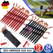12/24x Alu Zeltheringe Zelt-Heringe Bodenanker Erdnägel mit Y-Profil für Camping