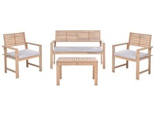 Garden Lounge Set with Table 4 Seater FIAMES Certified Acacia Wood Grey