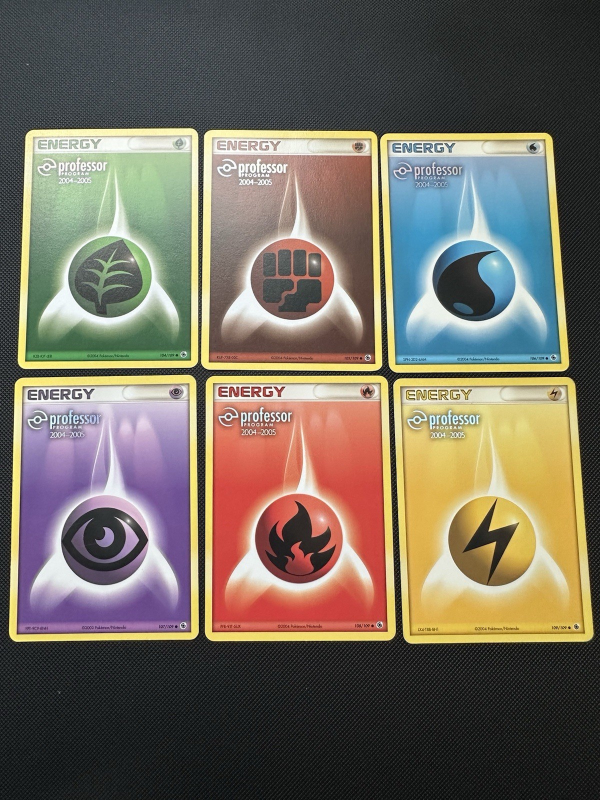 Pokemon 2004-2005 Professor Program Energy Set 104/109 - 109/109