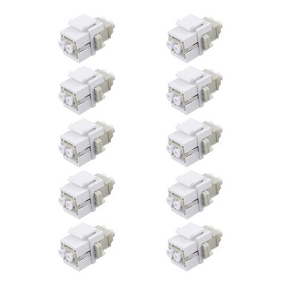 10 PCS Fiber Optic Keystone Jack Coupler LC OM2/OM1 Duplex Multimode