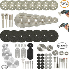 6-32pcs Mini Circular Saw Blade Set Dremel Rotary Cutting Discs Kit - NEW