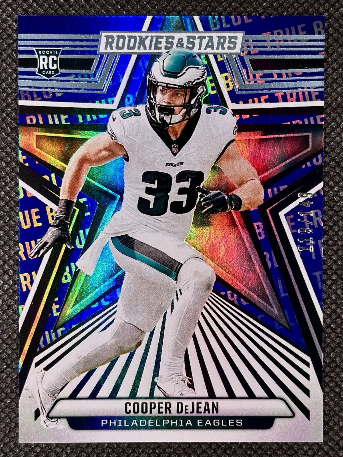 Cooper DeJean 2024 Panini Rookies & Stars True Blue RC /149 #121 EAGLES