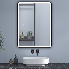 OCEAN Rettangolo Specchio bagno LED,dimmerabile,disappannamento,3 colori