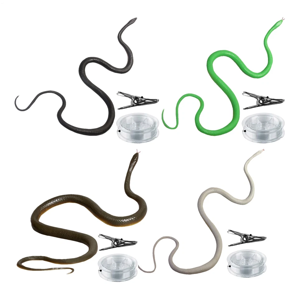 Accesorios de jardín de serpiente falsa de goma realista broma de Halloween juguetes de serpiente de miedo Foto 2 de 4