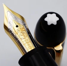 [Mint] Montblanc Meisterstuck 149 PIix 18K 750 Black & Gold Fountain Pen F Nib