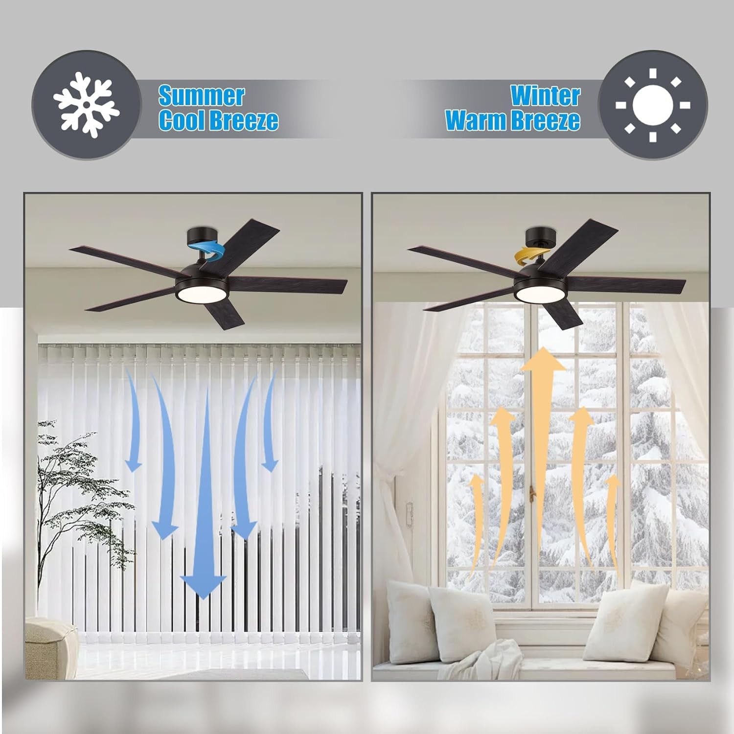 54 Inch Ceiling Fan with Light and 54 Oil Rubbed Bronze, Bronze 