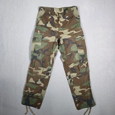 US Army Pants Mens Small Green Camo Cargo Woodland Military Combat Trousers