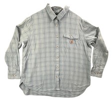 Carhartt Shirt Mens XL Plaid Button Down Loose Fit Long Sleeve Workwear Ranch