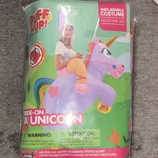 Spooktacular Creations Inflatable Ride-On Unicorn Costume Light Purple Adult