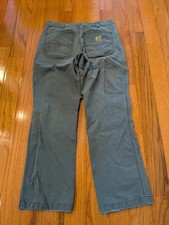 Carhartt Pants Mens 32x32 Fit 32x29 Gray Rugged Flex Relaxed Canvas BN2291-M