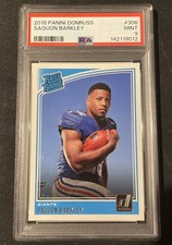2018 Panini Donruss Rated Rookie Saquon Barkley #306 (RC) PSA 9