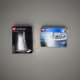 LEGO ARCHITECTURE: The Eiffel Tower (21019) + LEGO CITY: DIVING YATCH (60221)
